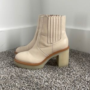 Nude fashion waterproof heel boots